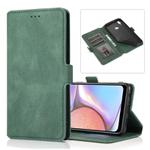For Samsung Galaxy A10s Retro Magnetic Closing Clasp Horizontal Flip Leather Case with Holder & Card Slots & Photo Frame & Wallet(Dark Green)