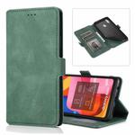 For Samsung Galaxy A20s Retro Magnetic Closing Clasp Horizontal Flip Leather Case with Holder & Card Slots & Photo Frame & Wallet(Dark Green)