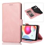For Samsung Galaxy A21 Retro Magnetic Closing Clasp Horizontal Flip Leather Case with Holder & Card Slots & Photo Frame & Wallet(Rose Gold)