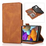 For Samsung Galaxy A21s Retro Magnetic Closing Clasp Horizontal Flip Leather Case with Holder & Card Slots & Photo Frame & Wallet(Brown)