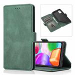 For Samsung Galaxy A41 Retro Magnetic Closing Clasp Horizontal Flip Leather Case with Holder & Card Slots & Photo Frame & Wallet(Dark Green)