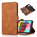 For Samsung Galaxy A51 Retro Magnetic Closing Clasp Horizontal Flip Leather Case with Holder & Card Slots & Photo Frame & Wallet(Brown)