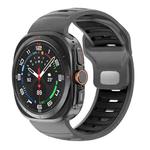 For Samsung Galaxy Watch Ultra 47mm Striped Two Color Silicone Watch Band(Grey Black)