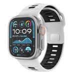 For Apple Watch 46mm / 49mm / 45mm / 44mm Checkered Reverse Buckle Silicone Watch Band(White Black)