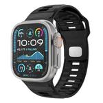For Apple Watch 46mm / 49mm / 45mm / 44mm Checkered Reverse Buckle Silicone Watch Band(Black)