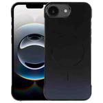 For iPhone 16e Electroplating Frameless Frosted Anti-Glare PC MagSafe Phone Case(Black)