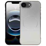 For iPhone 16e Electroplating Frameless Frosted Anti-Glare PC MagSafe Phone Case(Titanium Gray)