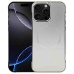 For iPhone 16 Pro Max Electroplating Frameless Frosted Anti-Glare PC MagSafe Phone Case(Titanium Gray)