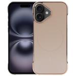 For iPhone 16 Plus Electroplating Frameless Frosted Anti-Glare PC MagSafe Phone Case(Desert Gold)