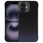 For iPhone 16 Plus Electroplating Frameless Frosted Anti-Glare PC MagSafe Phone Case(Black)
