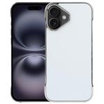 For iPhone 16 Plus Electroplating Frameless Frosted Anti-Glare PC MagSafe Phone Case(Silver White)