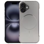 For iPhone 16 Plus Electroplating Frameless Frosted Anti-Glare PC MagSafe Phone Case(Titanium Gray)