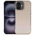 For iPhone 16 Electroplating Frameless Frosted Anti-Glare PC MagSafe Phone Case(Desert Gold)