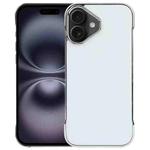For iPhone 16 Electroplating Frameless Frosted Anti-Glare PC MagSafe Phone Case(Silver White)