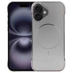 For iPhone 16 Electroplating Frameless Frosted Anti-Glare PC MagSafe Phone Case(Titanium Gray)