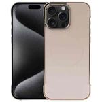 For iPhone 15 Pro Max Electroplating Frameless Frosted Anti-Glare PC MagSafe Phone Case(Desert Gold)