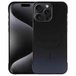 For iPhone 15 Pro Electroplating Frameless Frosted Anti-Glare PC MagSafe Phone Case(Black)
