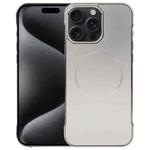 For iPhone 15 Pro Electroplating Frameless Frosted Anti-Glare PC MagSafe Phone Case(Titanium Gray)