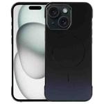 For iPhone 15 Plus / 14 Plus Electroplating Frameless Frosted Anti-Glare PC MagSafe Phone Case(Black)