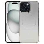 For iPhone 15 Plus / 14 Plus Electroplating Frameless Frosted Anti-Glare PC MagSafe Phone Case(Titanium Gray)