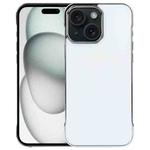 For iPhone 15 Electroplating Frameless Frosted Anti-Glare PC MagSafe Phone Case(Silver White)