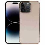 For iPhone 14 Pro Max Electroplating Frameless Frosted Anti-Glare PC MagSafe Phone Case(Desert Gold)