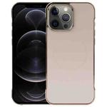 For iPhone 13 Pro Max / 12 Pro Max Electroplating Frameless Frosted Anti-Glare PC MagSafe Phone Case(Desert Gold)