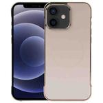For iPhone 12 / 12 Pro Electroplating Frameless Frosted Anti-Glare PC MagSafe Phone Case(Desert Gold)
