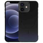 For iPhone 12 / 12 Pro Electroplating Frameless Frosted Anti-Glare PC MagSafe Phone Case(Black)