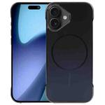 For iPhone 17 Electroplating Frameless Frosted Anti-Glare PC MagSafe Phone Case(Black)