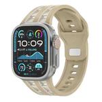 For Apple Watch 46mm / 49mm / 45mm / 44mm Dual-row Breathable Silicone Watch Band(Stone Starlight)
