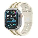 For Apple Watch 46mm / 49mm / 45mm / 44mm Dual-row Breathable Silicone Watch Band(Starlight Stone)
