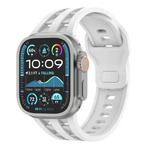For Apple Watch 46mm / 49mm / 45mm / 44mm Dual-row Breathable Silicone Watch Band(White)