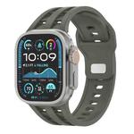 For Apple Watch 46mm / 49mm / 45mm / 44mm Dual-row Breathable Silicone Watch Band(Clay Color)