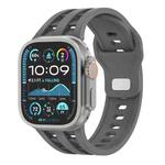 For Apple Watch 46mm / 49mm / 45mm / 44mm Dual-row Breathable Silicone Watch Band(Grey)
