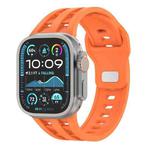 For Apple Watch 46mm / 49mm / 45mm / 44mm Dual-row Breathable Silicone Watch Band(Orange)