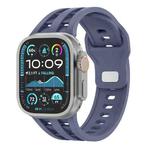 For Apple Watch 46mm / 49mm / 45mm / 44mm Dual-row Breathable Silicone Watch Band(Haze Blue)