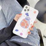 For iPhone 11 Cartoon Pattern Protective Case(White)