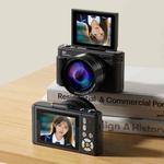 V5 64MP Retro Digital Camera 4K Recording 180 Flip Screen, Style:Small Lens(Black)