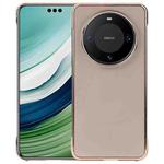 For Huawei Mate 60 Pro Electroplating Frameless Frosted Anti-Glare PC MagSafe Phone Case(Desert Gold)