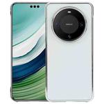 For Huawei Mate 60 Pro Electroplating Frameless Frosted Anti-Glare PC MagSafe Phone Case(Silver White)