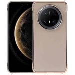 For Huawei Mate 70 Pro Electroplating Frameless Frosted Anti-Glare PC MagSafe Phone Case(Desert Gold)
