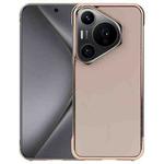 For Huawei Pura 70 Pro / 70 Pro+ Electroplating Frameless Frosted Anti-Glare PC MagSafe Phone Case(Desert Gold)