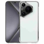 For Huawei Pura 70 Pro / 70 Pro+ Electroplating Frameless Frosted Anti-Glare PC MagSafe Phone Case(Silver White)