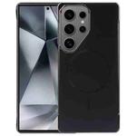 For Samsung Galaxy S25 Ultra 5G Electroplating Frameless Frosted Anti-Glare PC MagSafe Phone Case(Black)