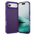 For iPhone 17 Air Carbon Fiber Texture Skin-feel Acrylic TPU Phone Case(Purple)