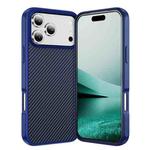 For iPhone 17 Pro Carbon Fiber Texture Skin-feel Acrylic TPU Phone Case(Blue)