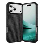 For iPhone 17 Pro Carbon Fiber Texture Skin-feel Acrylic TPU Phone Case(Black)