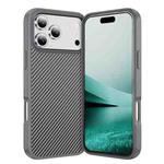 For iPhone 17 Pro Carbon Fiber Texture Skin-feel Acrylic TPU Phone Case(Grey)