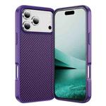 For iPhone 17 Pro Carbon Fiber Texture Skin-feel Acrylic TPU Phone Case(Purple)
